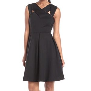 NINE WEST Strappy Solid Fit and Flare Dress